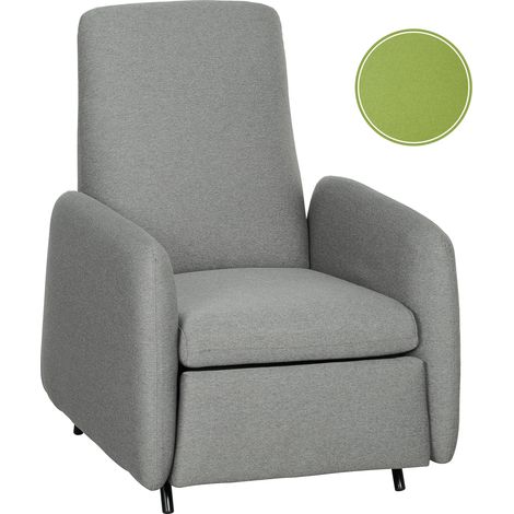 Poltrona Relax Reclinabile con Poggiapiedi Estraibile e Copertura di Ricambio Grigio (1/5)