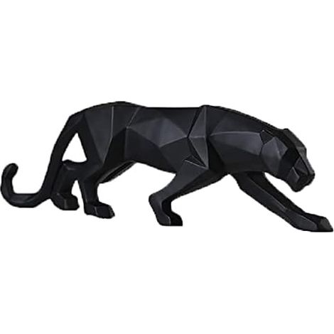 Panthère Sculpture Moderne Léopard Statue Géométrique Animaux Résine Ornements Decoration Salon pour Maison Chambre Bibliothèque (1/5)