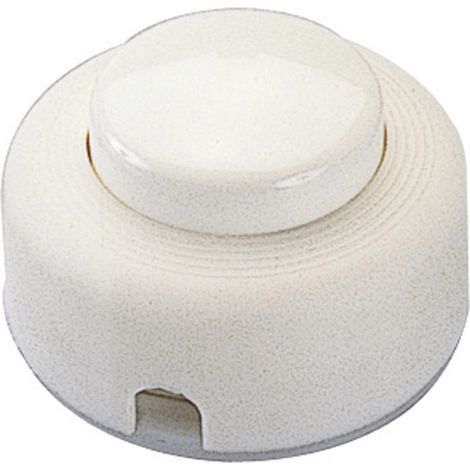 Poly Pool Interrupteur Unipolaire à Bouton Poussoir 2A 250V Blanc (Pack de 2 Pièces)