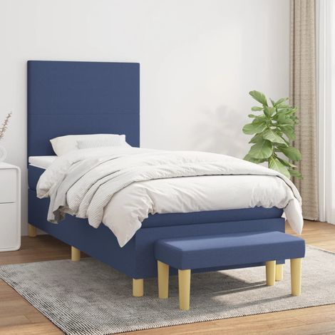 Boxspringbett mit Matratze Blau 80x200 cm Stoff (1/5)