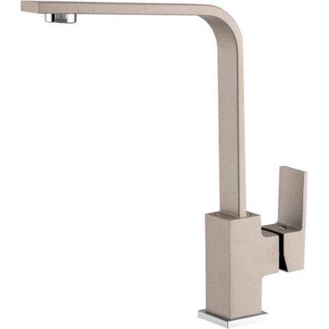 Mitigeur de cuisine Granitan PERRO bec carré bec pivotant 360° finition beige sable. (1/5)