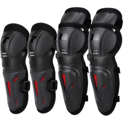 Set di 4 ginocchiere e gomitiere regolabili per adulti, ideali per moto, bicicletta e corsa. (1/5)