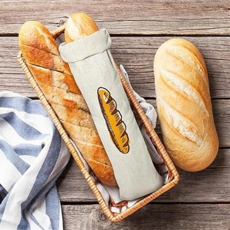 Sac à Pain Réutilisable en Coton avec Cordon de Serrage, Sac de Rangement pour Pain Frais Fait Maison, Sac de Rangement Écologique (1/5)