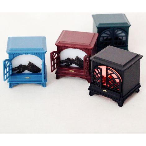 Cheminée Miniature Pour Maison De Poupée Avec Lampe Murale Et Bois Simulé Décoration De Noël Jouet Éducatif 1 Pièce (1/5)