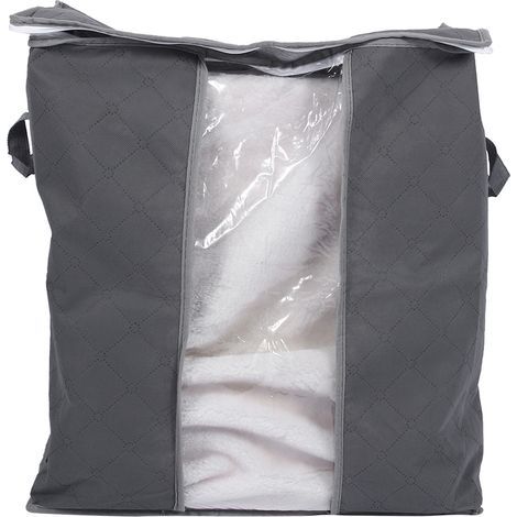 Ensemble de rangement pour vêtements en fibre de bambou et charbon, gris, boîte de stockage saine (1/5)