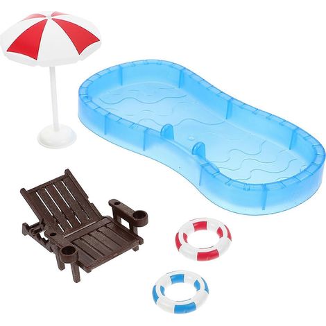 1 ensemble de mini meubles, maquette de maison, bouée, accessoire de piscine-20X9CM (1/2)