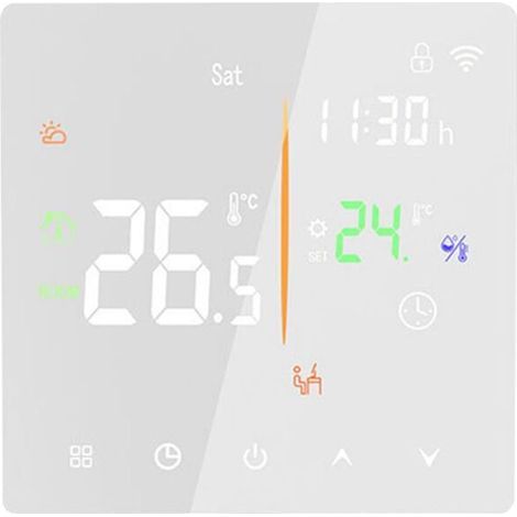 Thermostat Intelligent WiFi Programmable Universel Blanc Pour Chauffe-Eau Domestique Chaudière Murale-Chrom (1/5)