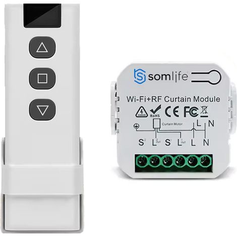 Commutateur somlife de volet et rideau Wifi Rf Tuya Smart Life Module pour volet roulant 433 mhz et Télécommande (1/5)