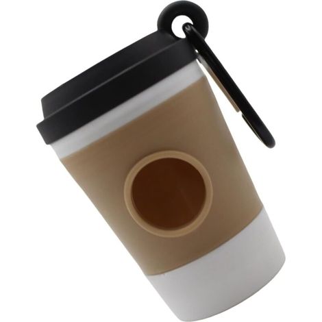 Distributeur de sacs à déchets en forme de tasse à café avec accès rapide et durable (1/4)