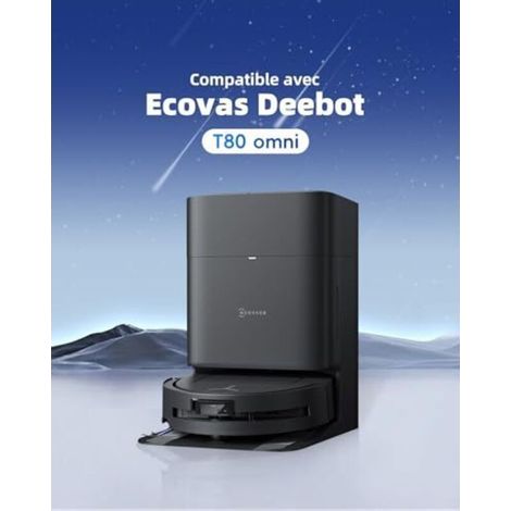 Kit de 21 Pièces de Rechange Compatibles avec l'aspirateur Ecovacs Deebot T80 Omni-1 Brosse Principale, 3 Brosse à Rouleau, 4 Filtres, 6 Sacs à Poussière, 6 Brosses Latérales et 1 Bro (1/4)