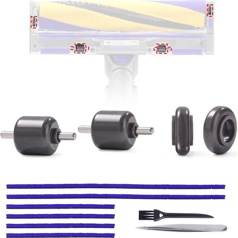 Plüschstreifen und Räder für Dyson V15, V10 Slim, V12 Detect Slim Absolute, Ersatzteile, Staubsauger-Bodenplattenzubehör mit Achsen (1/5)