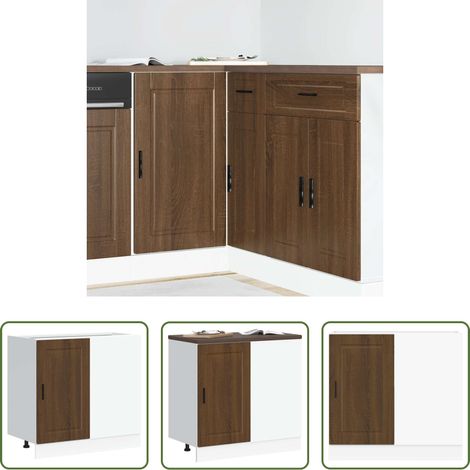 vidaXL Stauraum -  Küchenunterschrank Porto Braun Eichen-Optik Holzwerkstoff (1/5)