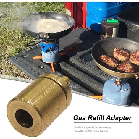 Adaptateur pour réservoir de gaz de réchaud de camping portable (lot de 2) - Convertisseur de gaz pour recharge de propane - Connecteur pour brûleur à gaz - Fournitures de camping (1/5)
