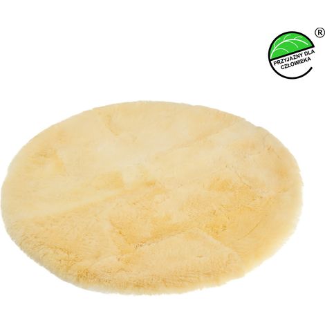 Alfombra/tapete redondo de piel de oveja natural Ø100cm Tamaño Relugan Ø100cm (1/4)