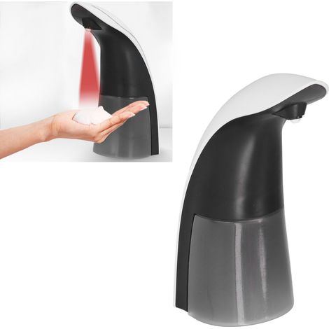 Distributeur automatique de gel hydroalcoolique noir avec capteur intelligent, distributeur de savon moussant, distributeur de gel hydroalcoolique pour usage domestique. (1/5)