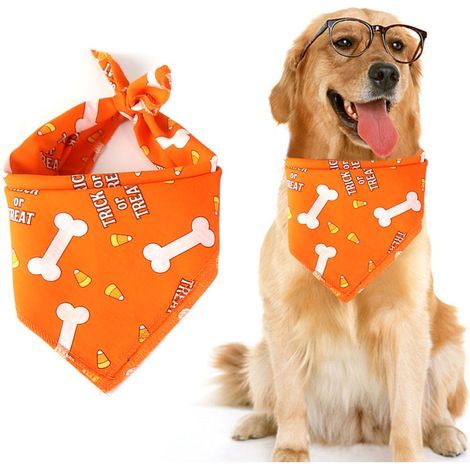 Halloween bandanas for dogs, pet collars, scarves, headscarves, washable cat bibs (1/4)