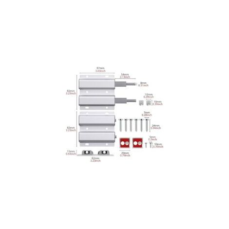 Chiusura magnetica per anta scorrevole di armadio, doppia fila, chiusura magnetica per anta di armadio, chiusura a pressione, serratura per armadio, cassetto, confezione da 2 - Crezuo