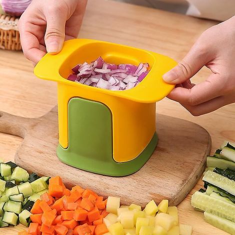 Coupe-légumes manuel multifonctionnel pour la cuisine - Jaune (1/4)