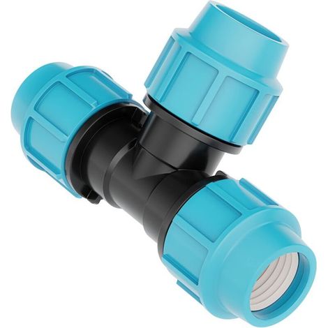 25mm x 25mm x 25mm Water Pipe Tee Fitting, Plastic Pipe Tee Fitting, 16 Bar, Max Temperature 45°C, Compression Fittings (1/5)