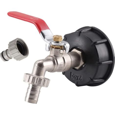 Adaptateur IBC 1000 l Adaptateur de réservoir IBC Adaptateur de réservoir S60X6 pour robinet de jardin en laiton 1,27 cm Raccord de tuyau d'huile carburant (1/5)