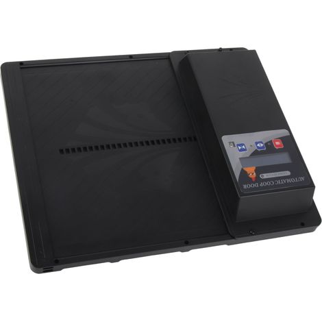 Porte de poulailler automatique USB 3 en 1 avec capteur de lumière, télécommande et minuterie, ouverture horizontale, noire (1/5)
