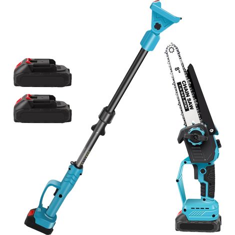 Mini motosega, funzionalità 2 in 1, asta telescopica, set di 2 batterie, UE (1/2)