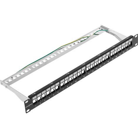 BeMatik - Patch panel para rack 19 para 24 keystone 110 con peine (1/4)