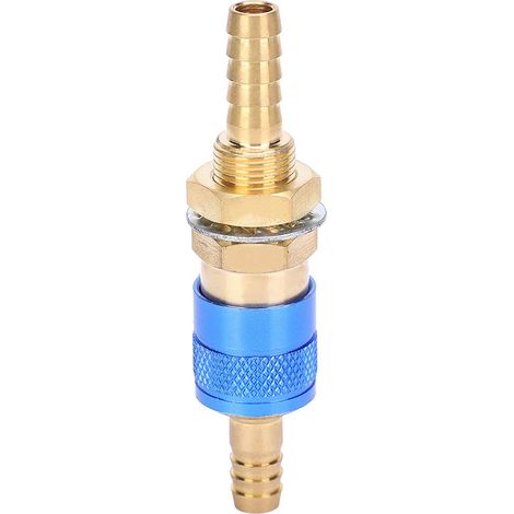 Lot 1 paire raccords rapides 8mm – adaptateur refroidi eau/gaz – usure résistance – précision – MIG – bleu (1/5)
