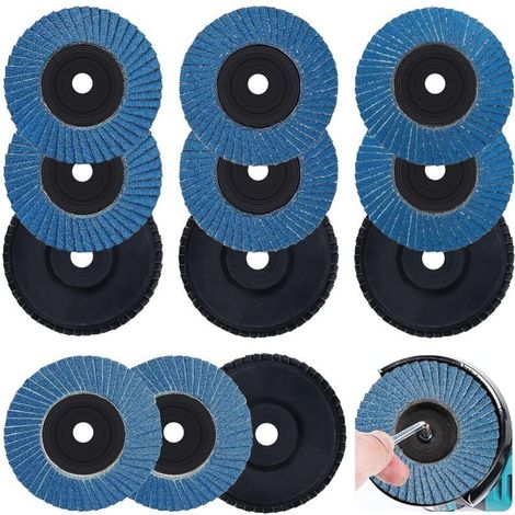 12-teiliges Lamellenscheiben-Set, 76-mm-Lamellenscheibe, Körnung 40/60/80/120, Lamellenscheibe zum Entgraten, Polieren, Entrosten und für die Endbearbeitung