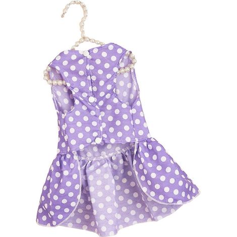 Robe pour chien mignonne et légère à pois, avec boutons, pour chiot ou chat, violette, taille XL. (1/2)