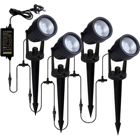 Litecraft Sitka Spike Light Kit 3W LED Outdoor IP65 Fitting In Black - 4 Pack (1/3)