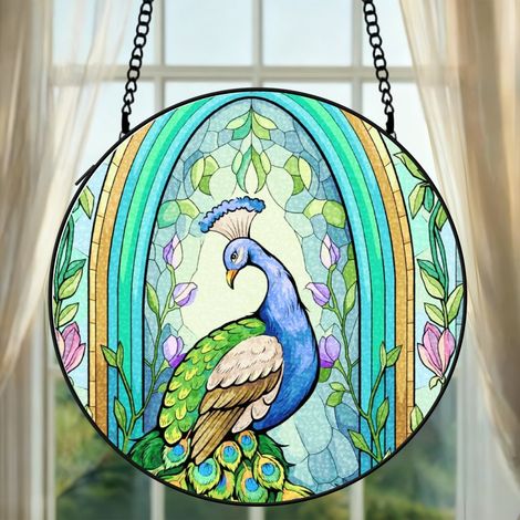 Attrape-soleil colibri vitrail 9 cm décoration fenêtre suspendue oiseau lumineux cadeau femme (1/5)