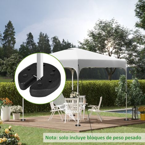 Pack 4 poids tentes pliantes remplis bases auvent ciment pergola Ø22x5,5cm, noirs
