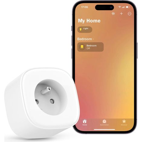 Meross Presa WiFi collegata, presa intelligente con controllo vocale, controllo remoto e funzione di tempo, funziona con Alexa, Apple HomeKit e Google Home (1/5)