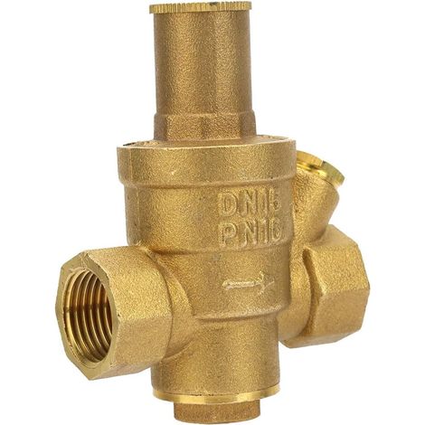 Water Pressure Regulator, Brass DN15, 1/2 Thread, Piston Structure, 1.6 MPa, 3.2 x 6.5 cm (1/5)