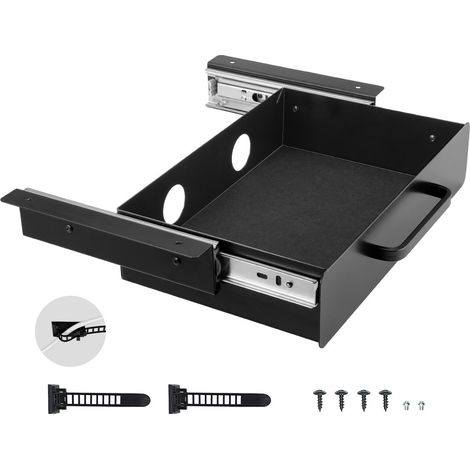 Tiroir Coulissant sous Bureau, 385x230x76 mm, Tiroir Organisateur de Rangement de Bureau Caché, Capacité de Charge 5 kg, Espace Économisé pour Maison sous Table, Poste de Travail Assis-debout (1/5)