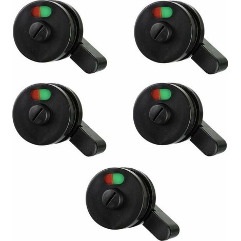 Cloison Indiquant La Serrure De Porte Indicateur De Confidentialité Serrure De Porte De Toilette pour Salle De Bain Toilettes Toilettes Publiques Porte De SéParation , 5Pcs Noir -INHHUB (1/5)
