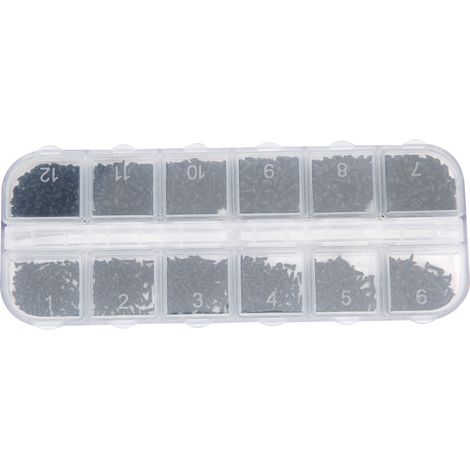 1200 Vis Autotaraudeuses Tête Ronde Cruciforme Argent Noir Acier Carbone Quincaillerie M1 M1.2 M1.4 M1.7 (Lot Boîte de 1200 Vis Noires Type B) (1/5)
