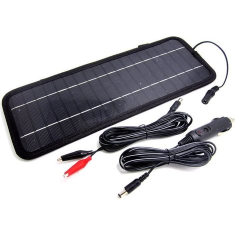Poartable 4, 5W panneau solaire chargeur batterie voiture 12V Recharge extérieur Source de courant de voyage Camping (1/4)