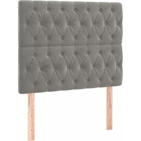 Maison Exclusive - Cabecero gris claro 100x7x118/128 cm terciopel (1/5)