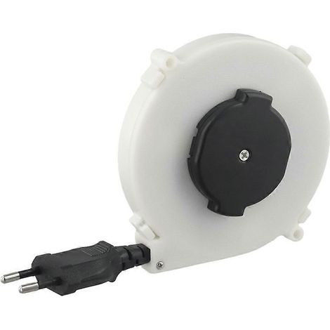 Automatische, einziehbare Stromkabeltrommel 102 x 18,5 mm 220 V für Camping, kompatibel mit europäischen Steckern. (1/5)