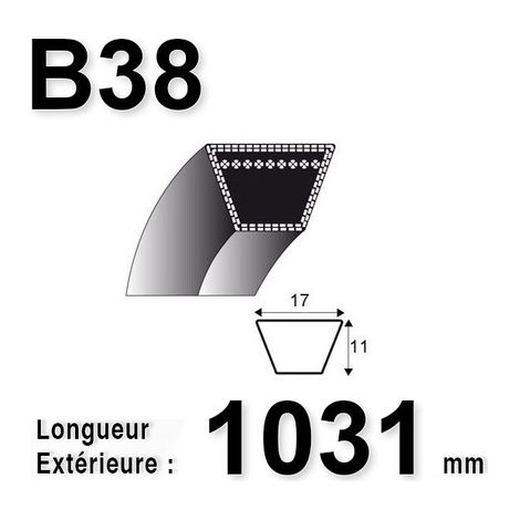 COURROIE B38 - correa 17 MM X 1031 MM