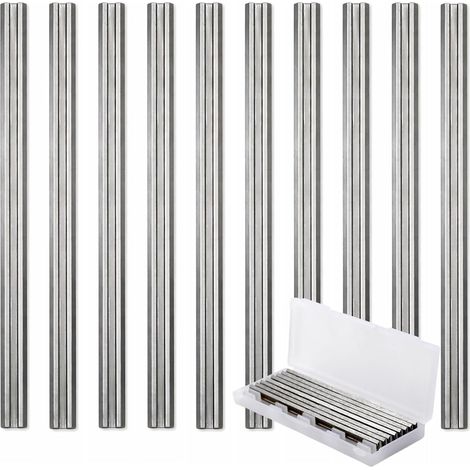 10 Pcs Planer Blade Hss 82 mm, Electric Planer, Reversible Planer Blade, 82 x 0.5 x 1.2 mm for Electric Planer for Soft Wood Composite for Work Machines (1/5)