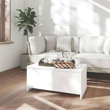 Tavolino da Salotto Bianco 90x50x41,5 cm in Legno Multistrato vidaXL (1/5)