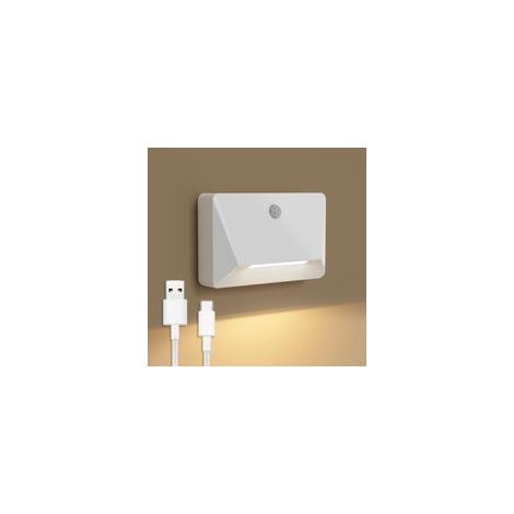 Night Light with Motion Sensor, Wireless LED Wall Light for Stairs, Linked Mode, 3000K, 2200 mAh, USB Rechargeable, No Drilling Required, For Hallway, Bedroom, Baby Room, Stairs [Energy Class (1/5)
