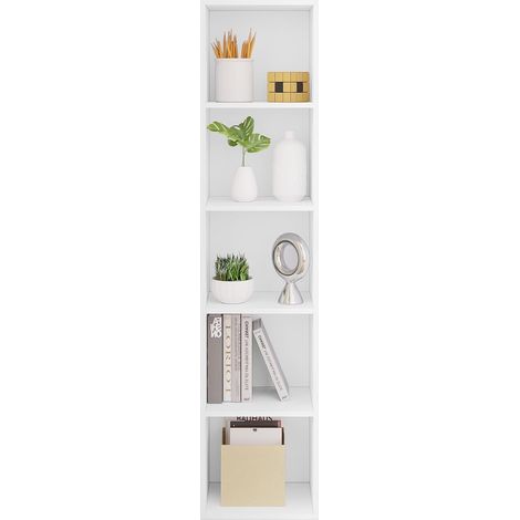WOLTU bookcases Book Shelf Cube Storage Units Wood Storage Shelves for Bedroom White 132 cm