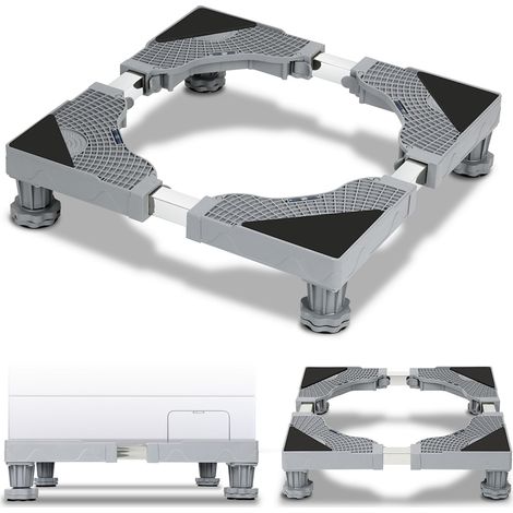 Randaco Base per lavatrice Carrello per frigorifero Carrello a rulli per asciugatrice Lavatrice Congelatore Regolabile 4 gambe 41-66cm