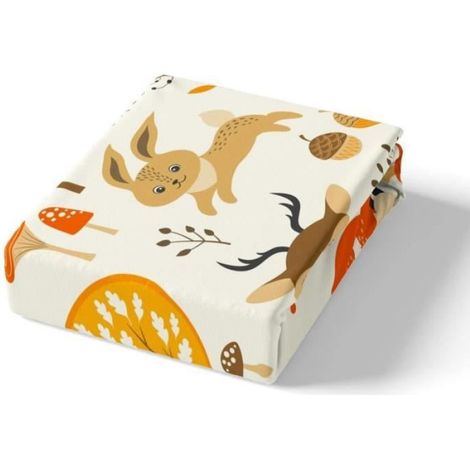 220x240cm,Ensemble de Literie pour Animaux cerf Housse de Couette,imprimé Renard Literie pour Enfants Mignons Forêt Animaux (1/4)