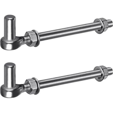 Insaga M12 Torscharnier, 2 Stück, robuste 16-mm-Ösen, Metallhaken zum Aufhängen von Gartentoren, Holzzäunen und Einfahrten, Tragkraft: 20 cm (440 lbs).