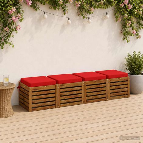 vidaXL 4-Piece Seat Cushions SOEST 4 pcs 100% Polyester Red (1/5)